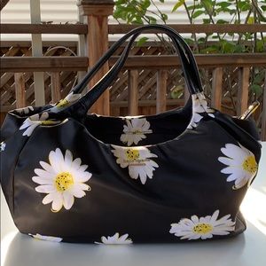 Kate Spade nylon hand bag with daisies